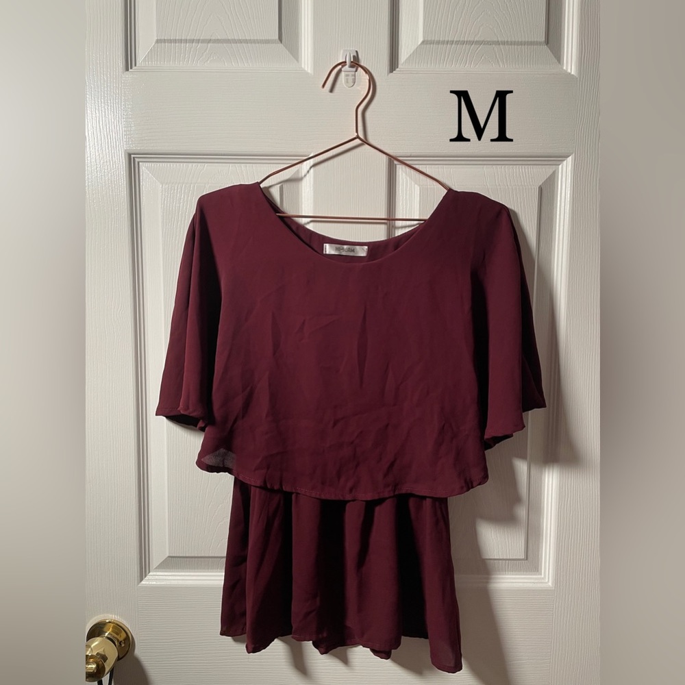 Hi-Beam Medium Burgundy Blouse